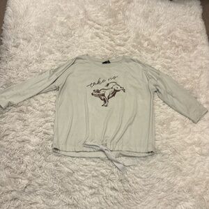 Cruel Women's 3/4 Sleeve "Take No Bull" Print Pullover Sweater
